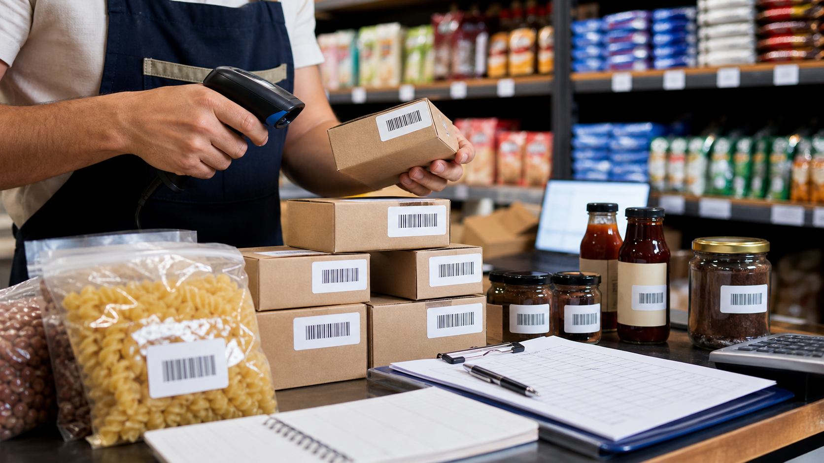 Productos etiquetados con c?digo de barras para organizar inventario con Factumarket